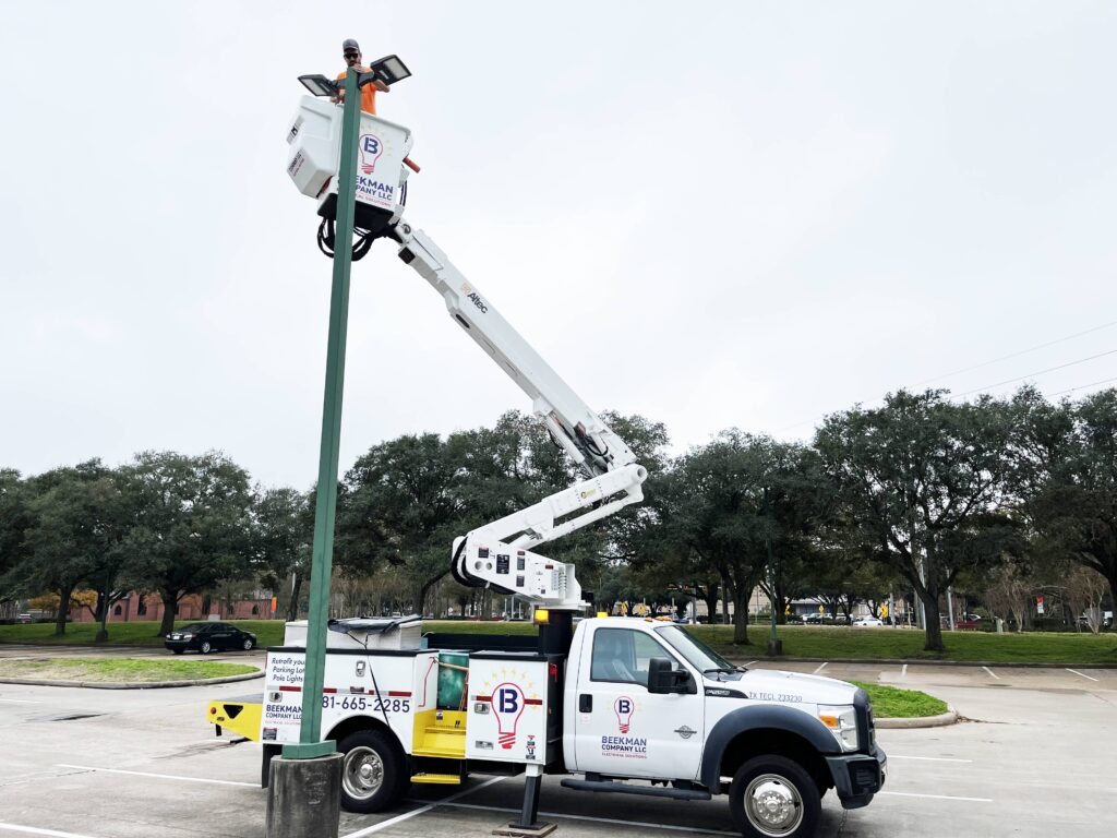 commercial parking lot lights repair near me